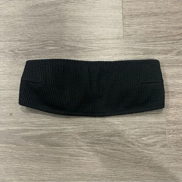 3/$15 H&M Shirred crinkle  black bandeau bikini top size 6 - Picture 1 of 4